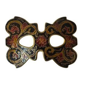 Vintage Venetian-Inspired Decorative Belt Buckle With Gold & Red Detailing